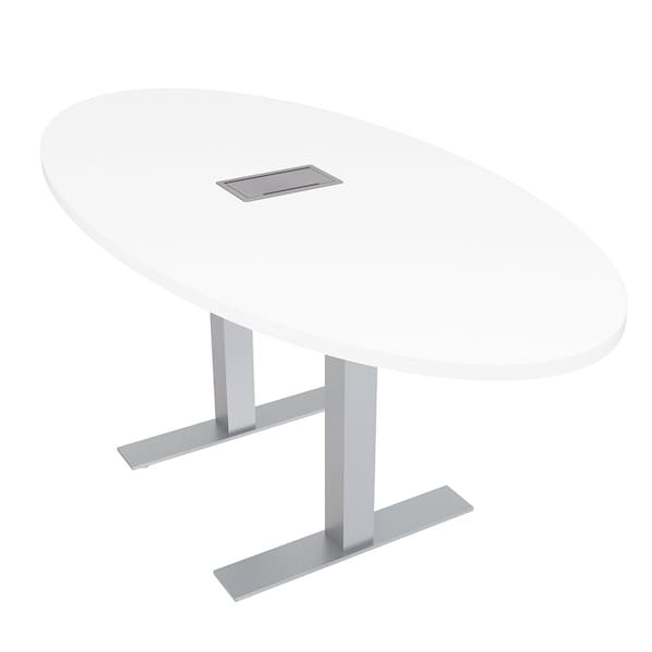 Skutchi Designs 33.5 in W, 69.5 in L, 29 in H, Engineered Wood Top, White HAR-OVL-34x70-T-ELEC-XD09 - main